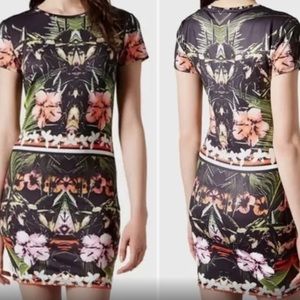 Topshop botanical print bodycon dress